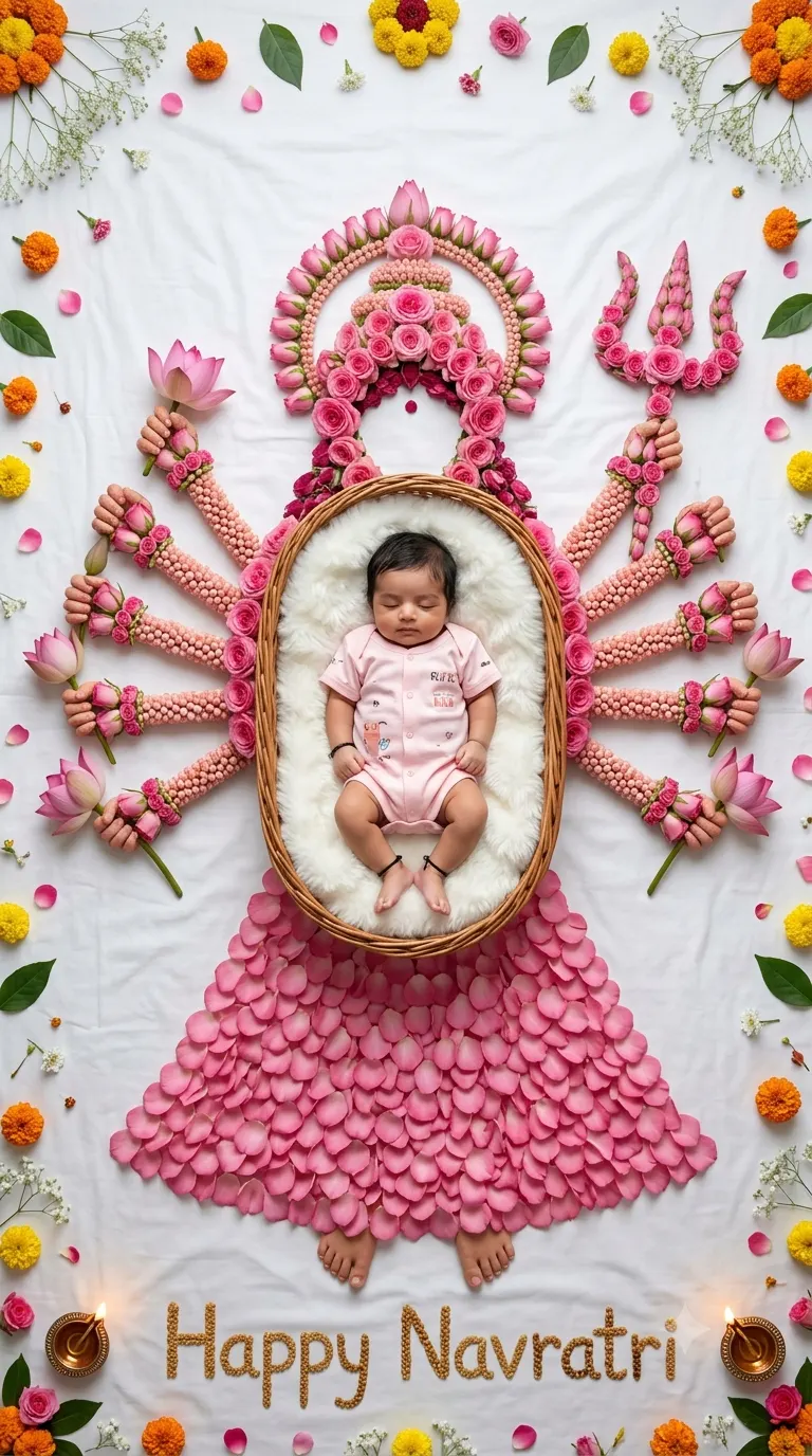 Navratri Baby Photo Prompt For Girl