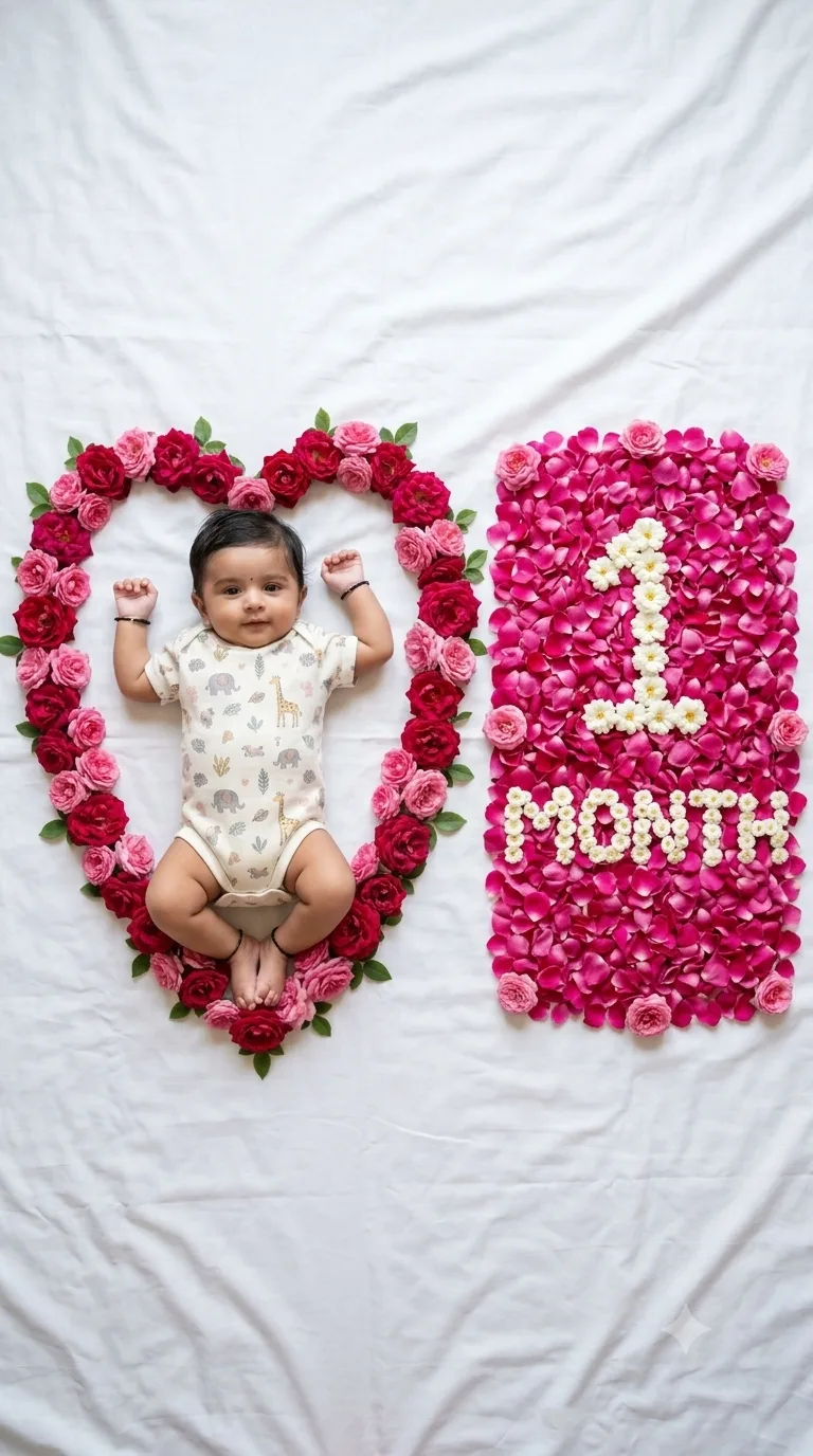 One Month Completed Baby Photo Prompt