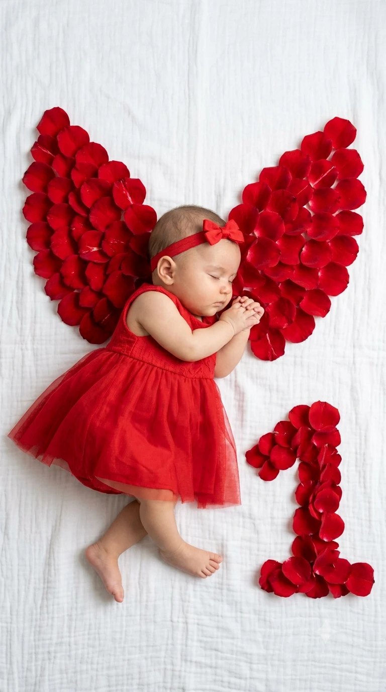 One Month Baby Girl Photoshoot Gemini Prompt